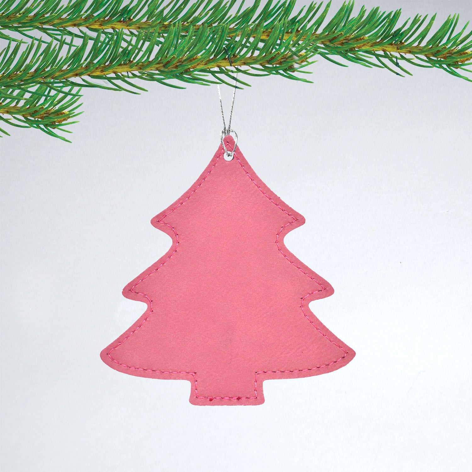 Holiday Tree Leatherette Christmas Ornament