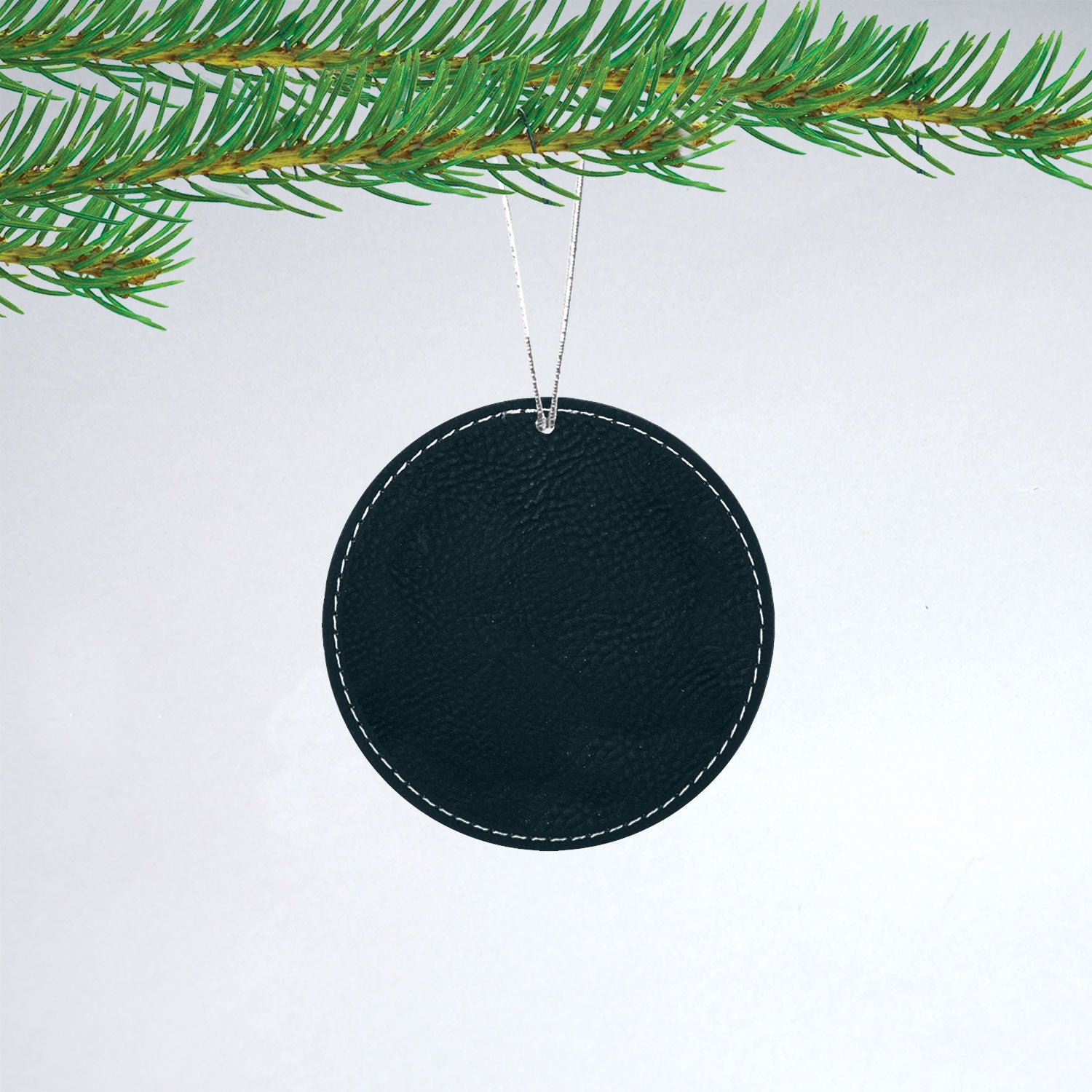 Round Leatherette Christmas Ornament