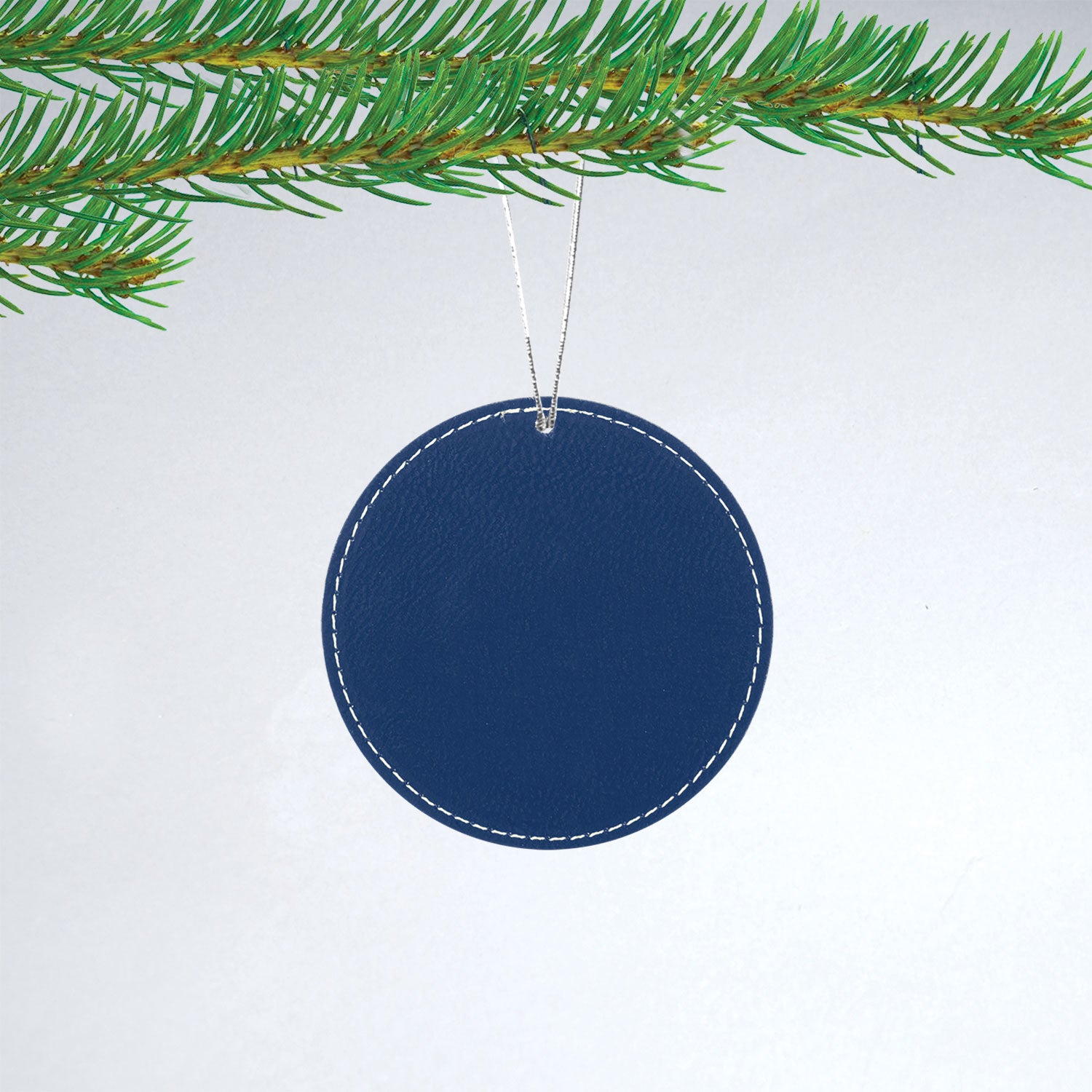 Round Leatherette Christmas Ornament