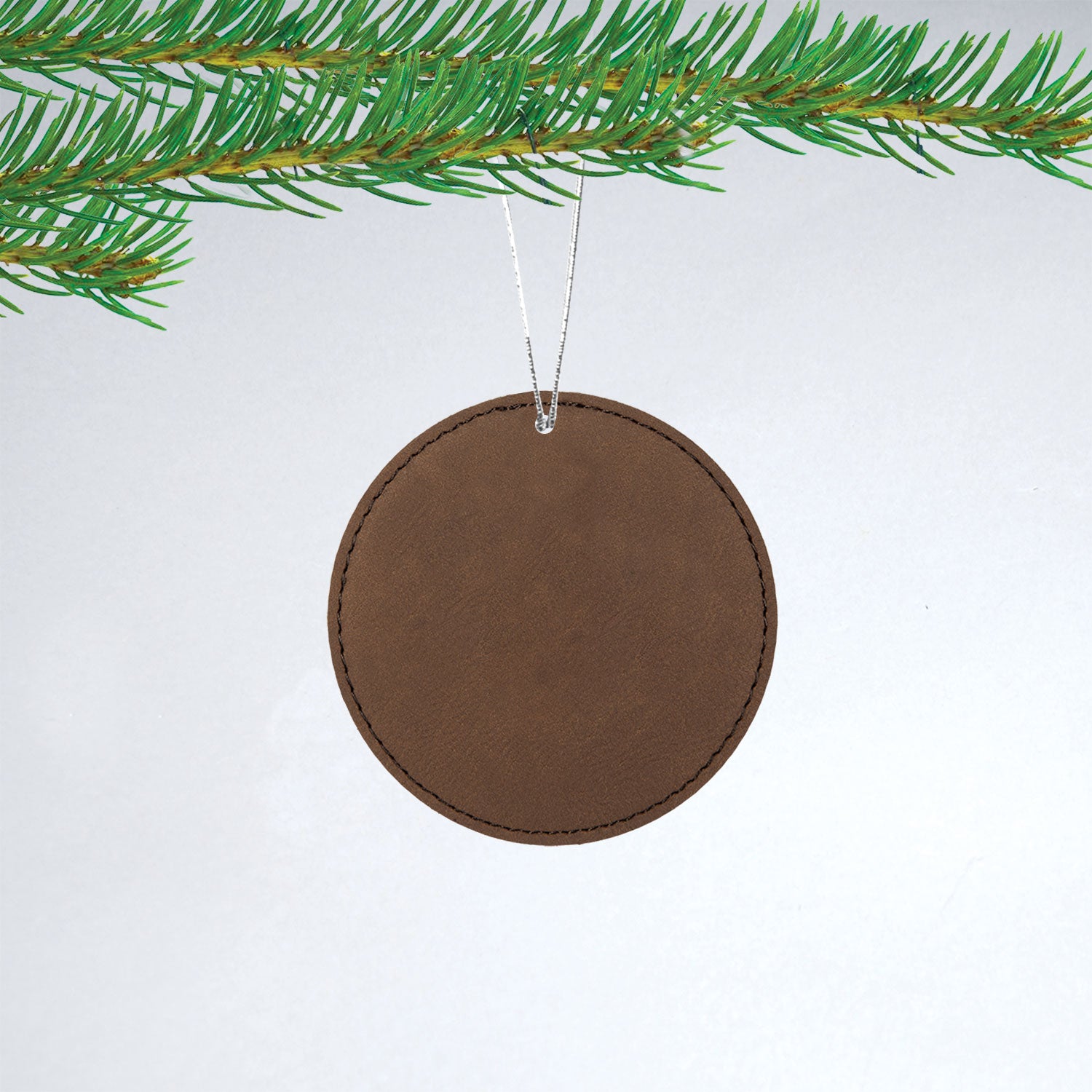 Round Leatherette Christmas Ornament