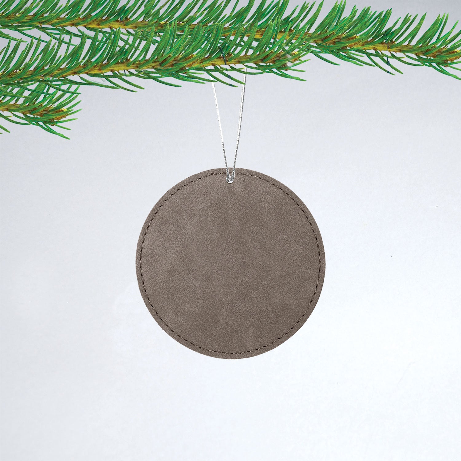 Round Leatherette Christmas Ornament