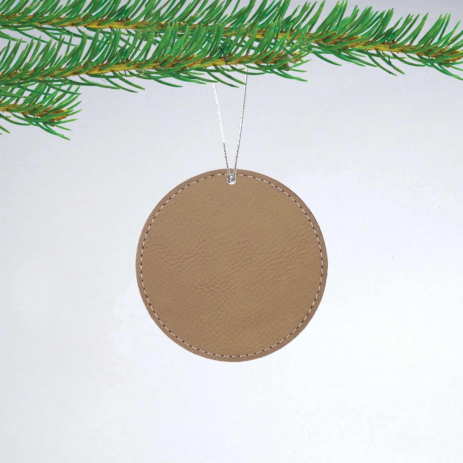 Round Leatherette Christmas Ornament