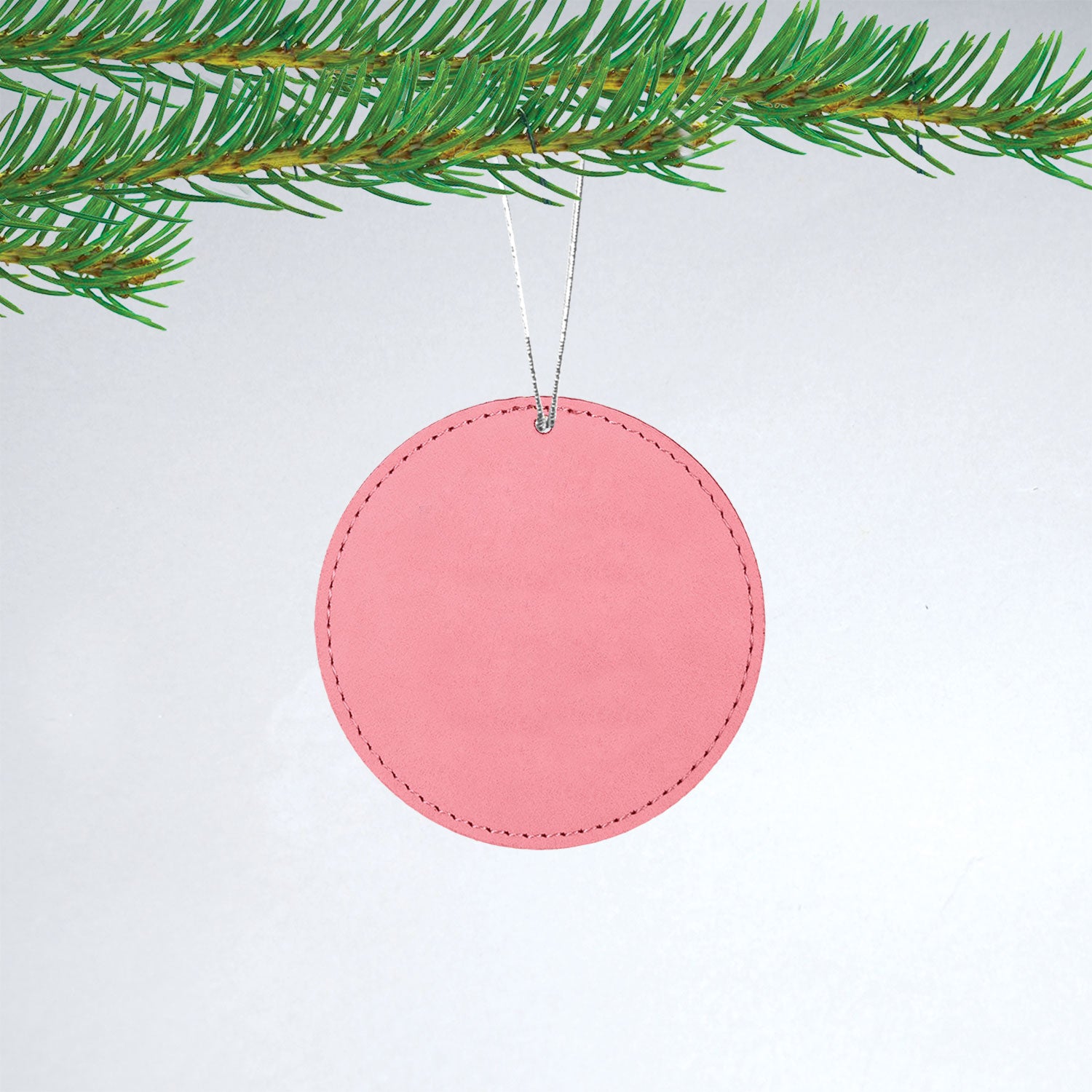 Round Leatherette Christmas Ornament