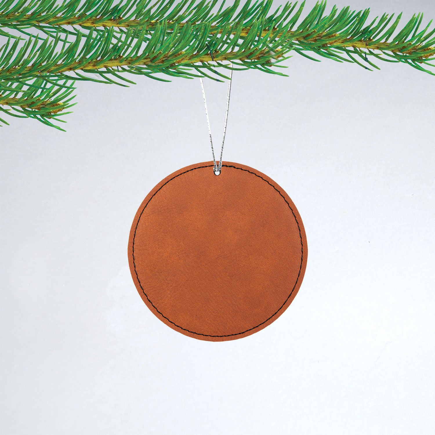 Round Leatherette Christmas Ornament