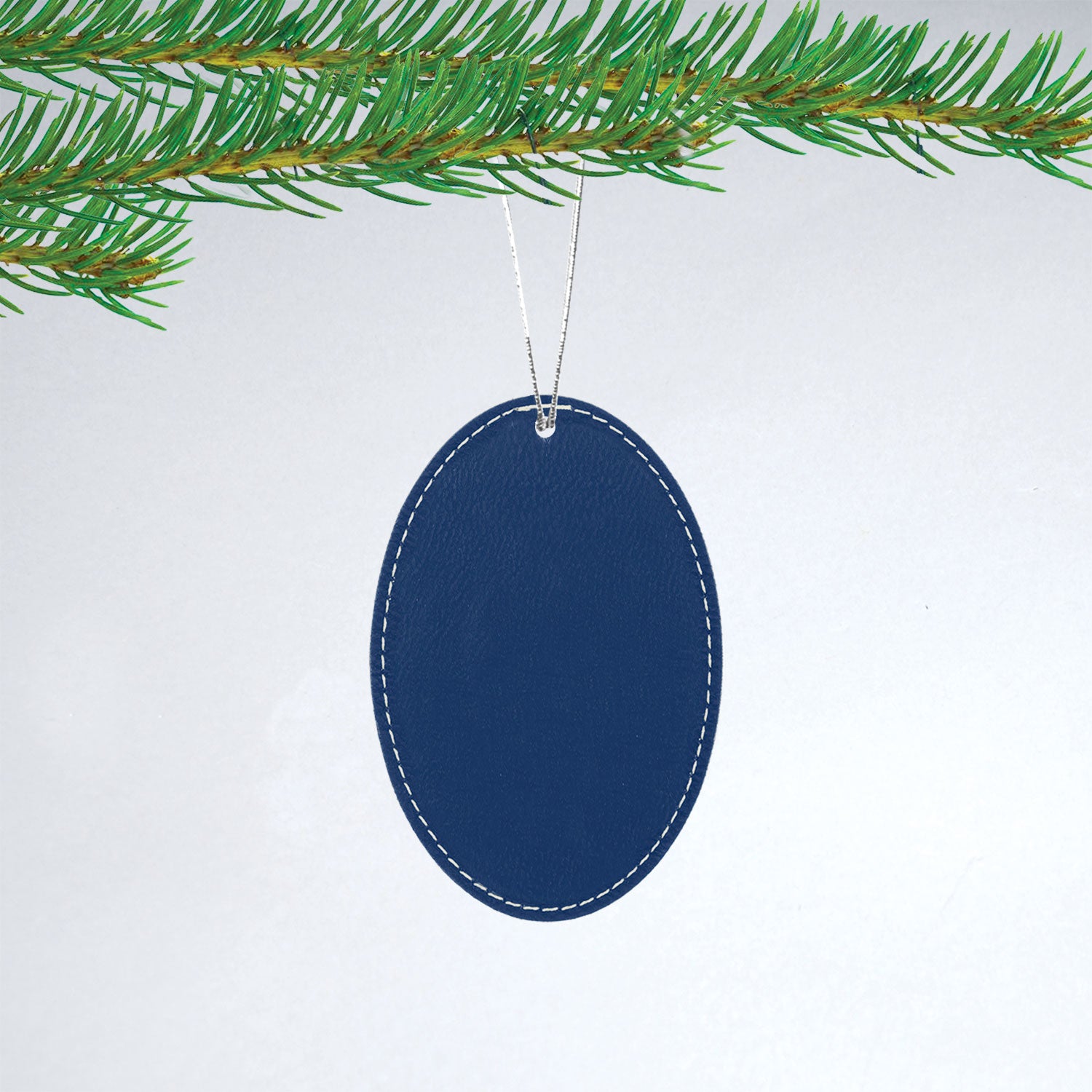 Oval Leatherette Christmas Ornament