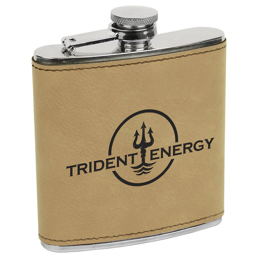6 Oz Leather Flask