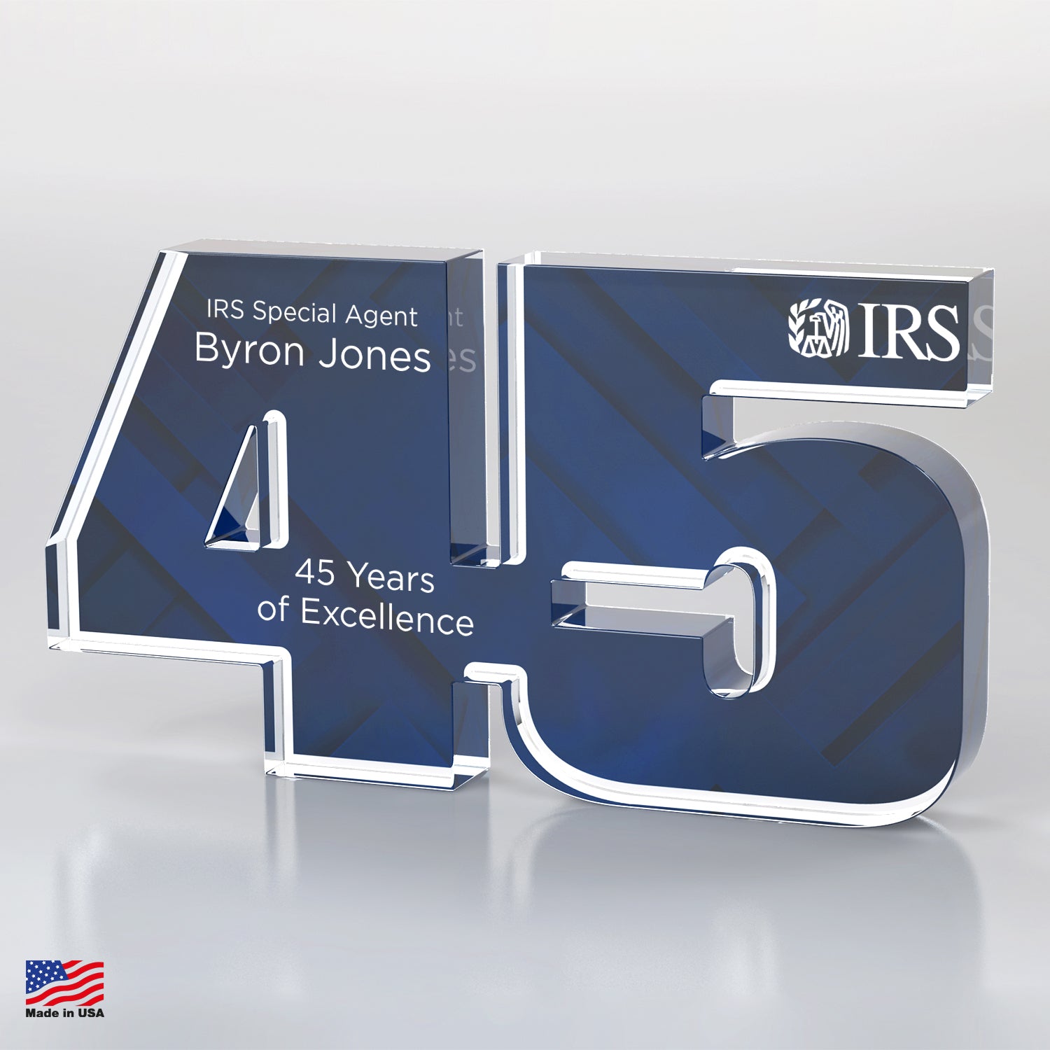 IRSCD1236BYB Blue Anniversary Freestanding Award, Two-Digit