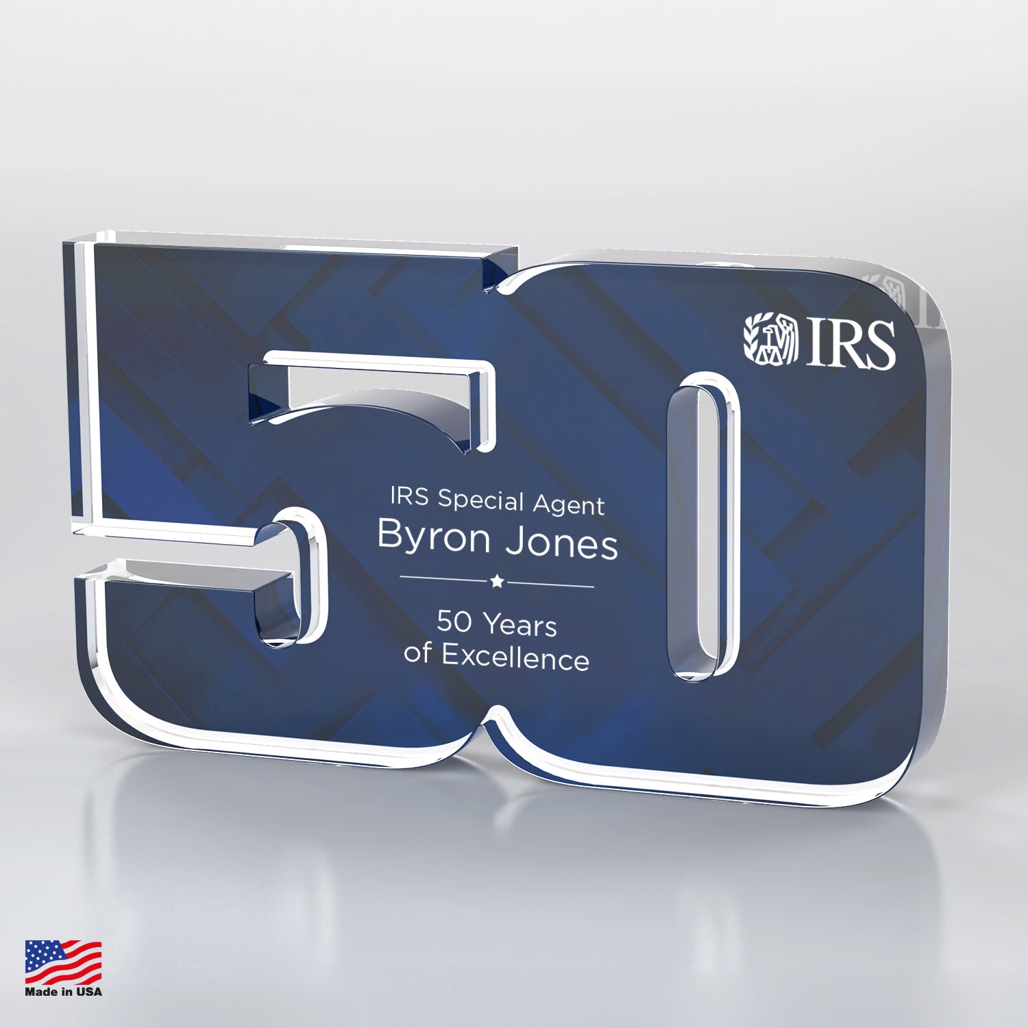 IRSCD1236BYB Blue Anniversary Freestanding Award, Two-Digit