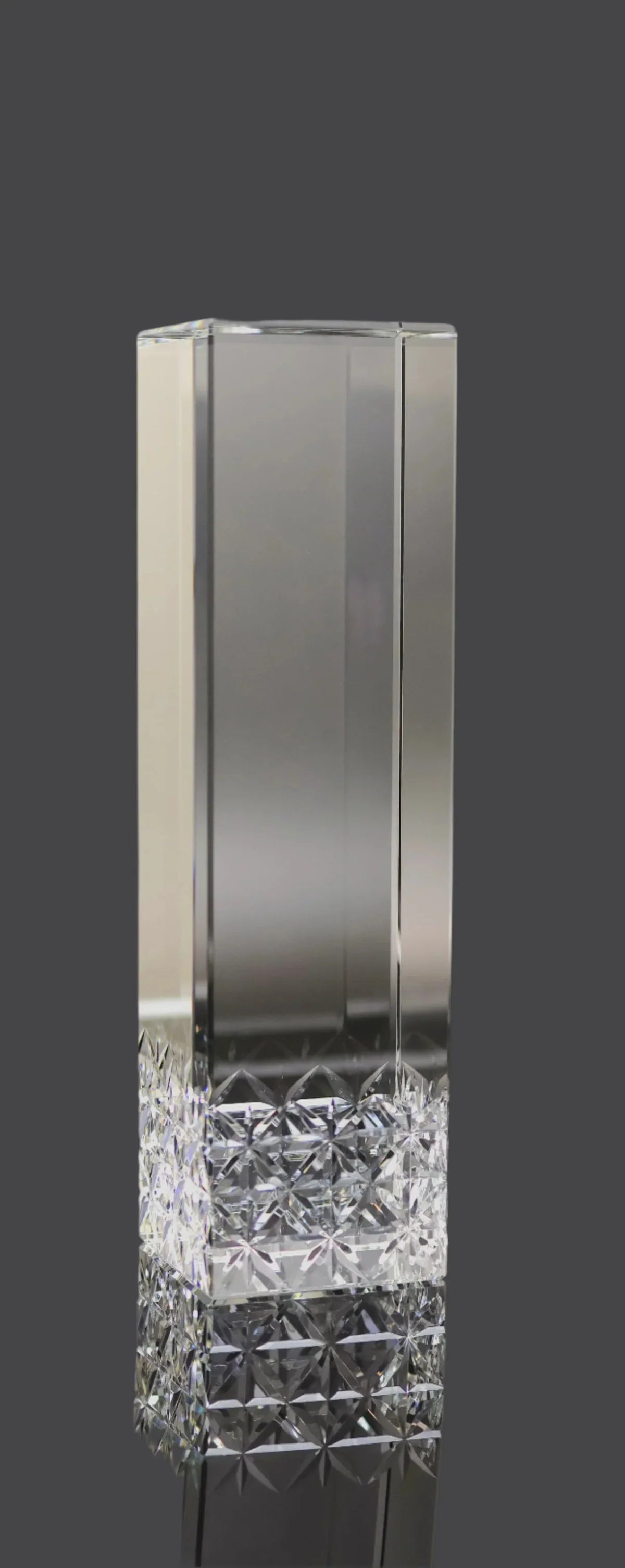 8-1/2 " Carved Asterisk Crystal Tower
