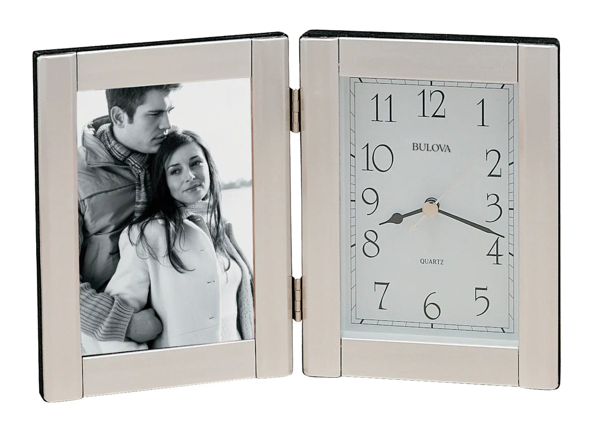Forte II Picture Frame Clock
Hinged brushed aluminum case Holds a 35" x 5" photograph