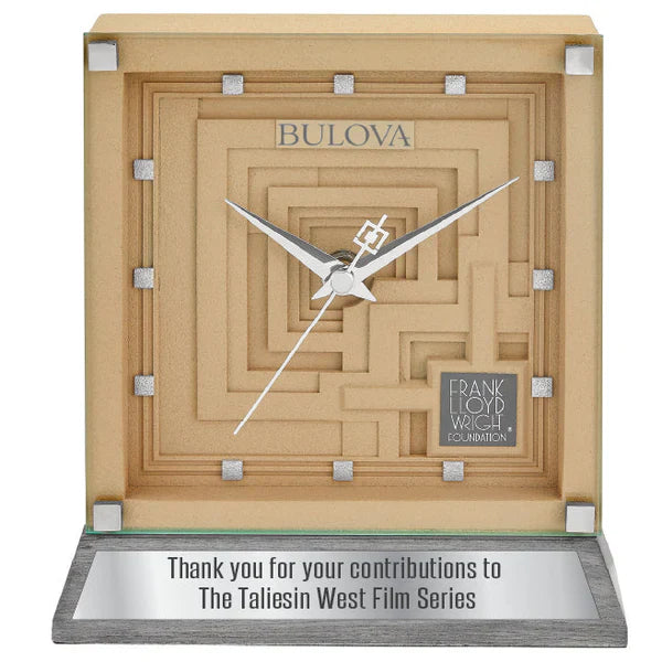 The Ennis Clock inspired by Frank Lloyd Wright's “Textile Block" homes