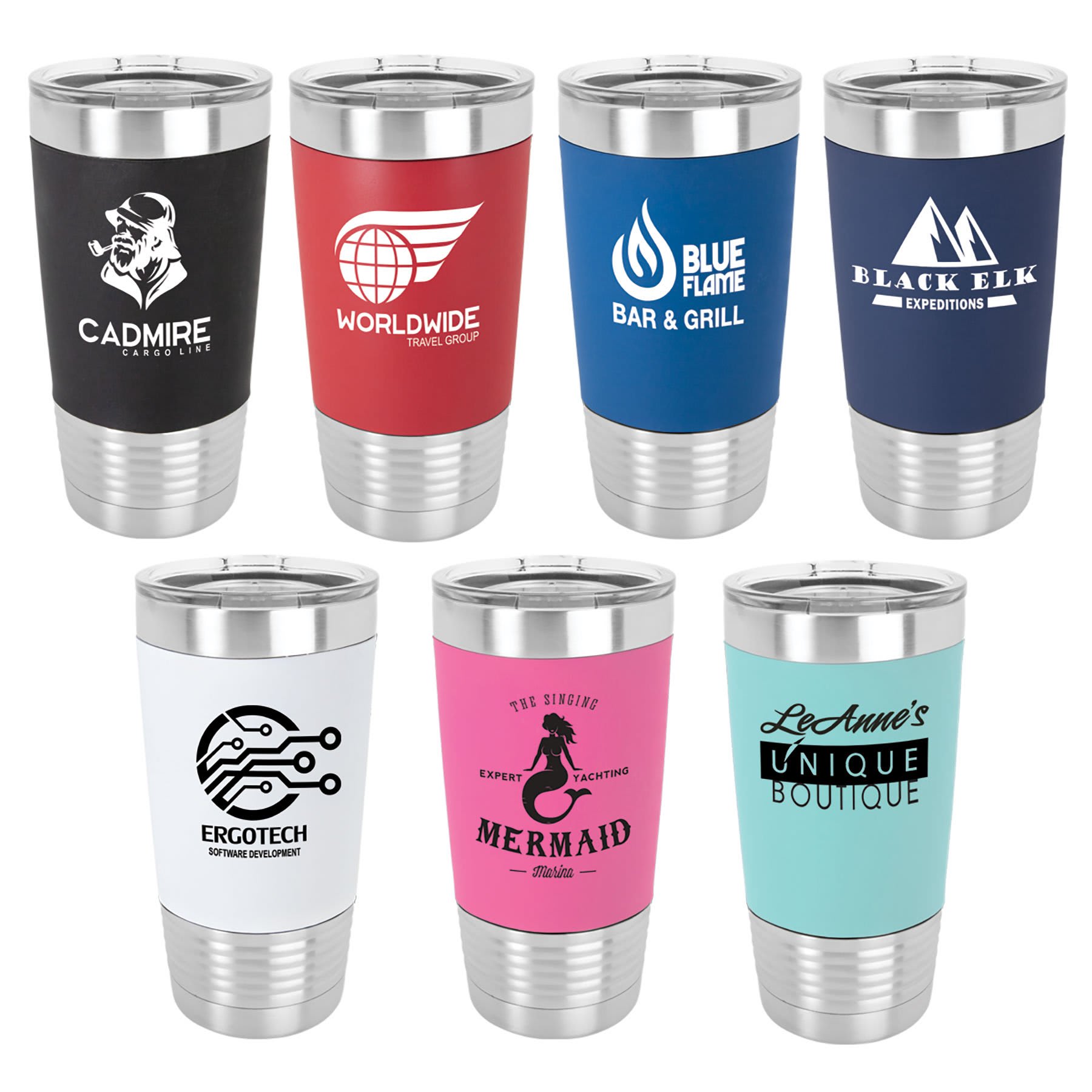 20 oz Vacuum Insulated Tumbler with Silicone Grip and "Free Engraving"