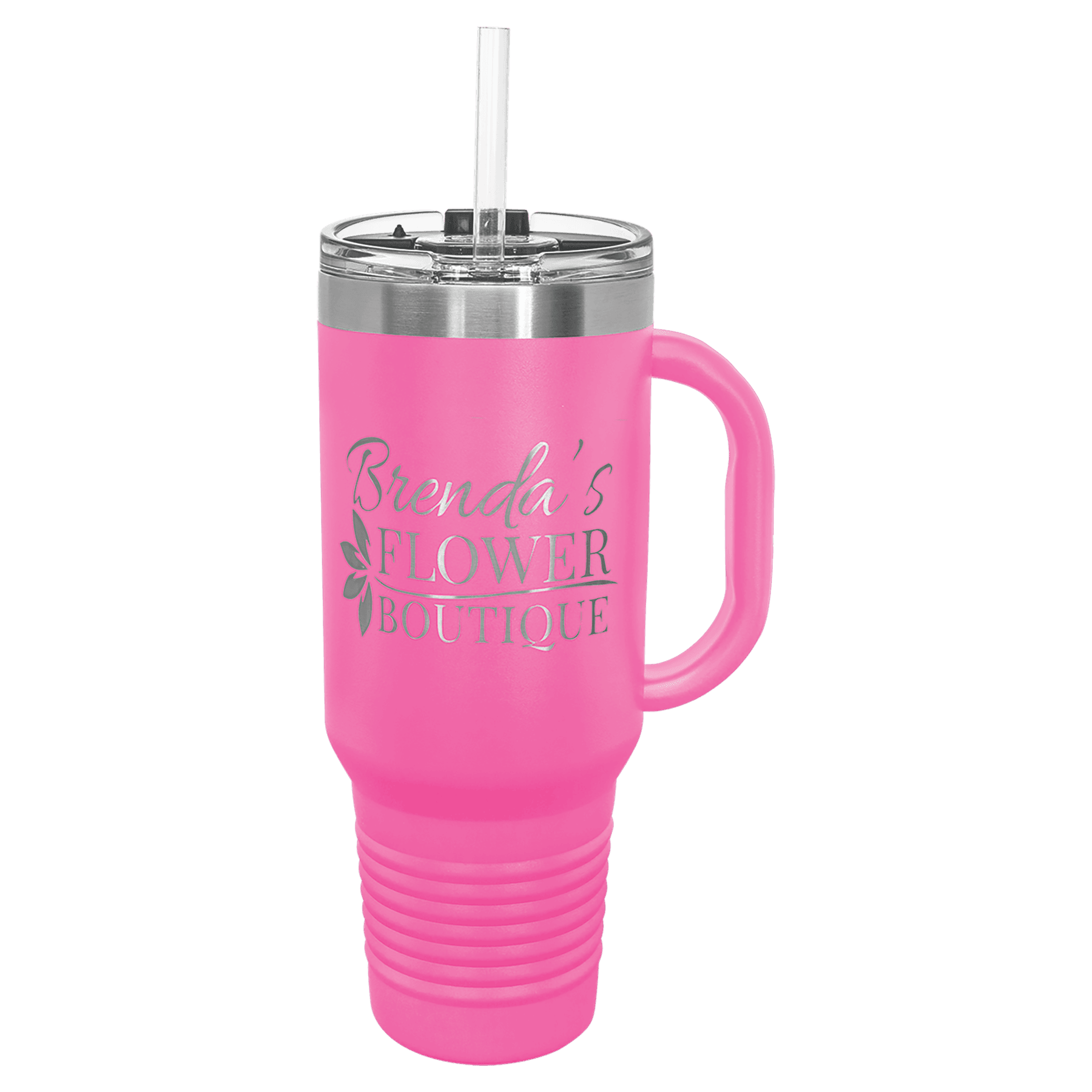 40 oz Vacuum Insulated Stanley Style Travel Mug with Straw and "Free Engraving"