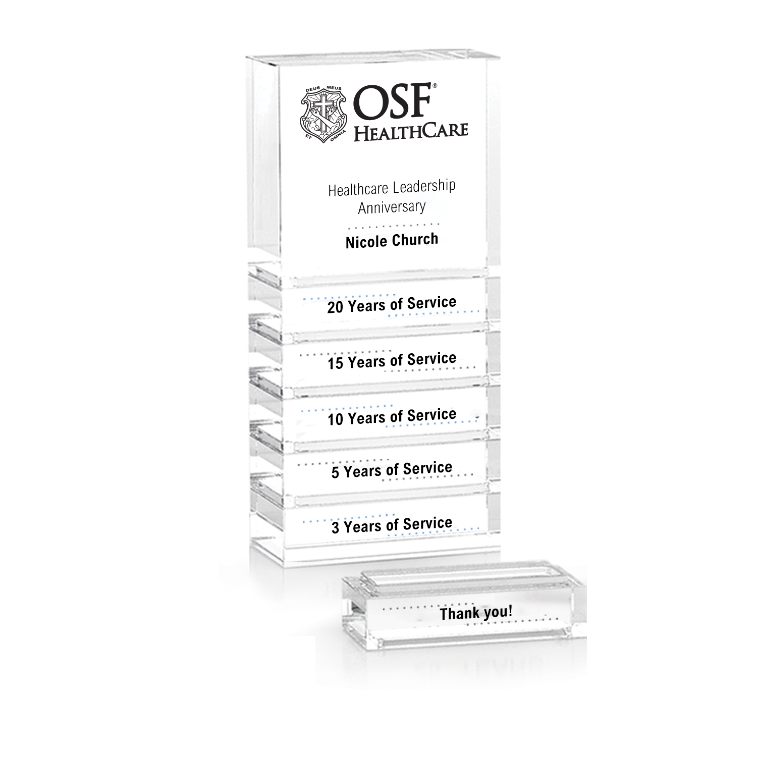 Stackable Service Awards Stackable Clear Acrylic Bar